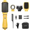 PARWIN PRO BEAUTY Set di spazzole per capelli 4 in 1, spazzola ad aria calda One Step | Airstyler con Diffusore per Asciugatura, Liscia, Volume e Styling, 3 Temperature, Ceramica, Giallo