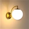 DELIPOP Applique da Parete Oro E27, Vetro 15cm Lampade da Parete Moderno | Vintage Lampada a Muro per Camera da letto Soggiorno Studio Corridoio