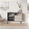 Dmora Credenza Soajo 100x40x80h cm Beige 2 Cassetti 2 Ripiani, Madia Apertura Battente, Scorrevole