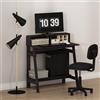 Furinno SIMPLISTIC Piccola Scrivania per computer, Mocca scuro | 81,3 cm, rettangolare con mensola, Scrivania per ufficio, Scrivania da gioco, per ufficio domestico, camera da letto, studio
