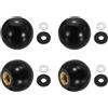 QUARKZMAN 4Pcs Pomelli A Sfera Filettati M5 x 16mm Pomelli A Sfera Nero | In Plastica Fenolica, Maniglie A Sfera Dadi Tappi Dadi Con Inserti Filettati, Per Maniglie Fai Da Te