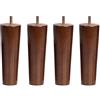 FENGSHOUU Set di 4 Gambe in Legno per Mobili,Fissaggi per Mobili,Piedini per Divano,Gamba da Tavolo,Noce Colore Letto Piedi,Piedini Cono per Armadio Arredamento Porta TV Comò,Bulloni M10(straight12cm/4.7inch)
