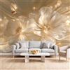 Générique Oro Fiori Carta da Parati Panoramica 150x105 cm, Carta da Parati Foto per Camera Soggiorno 3D Moderno Classico Romantico