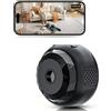 TECHO Mini telecamera nascosta WiFi 1080P per interni: con avvisi di movimento e visione notturna (nero) Mini telecamera spia per la casa, telecamera wireless per bambinaia funziona con controllo app