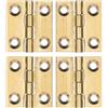 LEOUEANR Confezione da 4 piccole cerniere in ottone, mini cerniere con viti | Dimensioni 15 x 24,7 mm, spessore 1,1 mm, design a 4 fori, viti incluse, finitura dorata