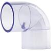 Generico Raccordo UPVC trasparente, dritto gomito T | Raccordo 20~50mm, adattatore tubo for acquario e serbatoio acqua(1pc-Elbow,I.D 20mm)