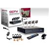 DISCORAMA - KIT VIDEOSORVEGLIANZA CCTV 4 CANALI DVR H.264 CON 4 TELECAMERE INFRAROSSI 700TVL IP66 VISIONE NOTTURNA APP CLOUD MONITORAGGIO REMOTO PER CASA UFFICIO