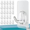 Menz Ganci adesivi extra forti, 24 pezzi, con portata di 10 kg | Ganci autoadesivi trasparenti per esterni, resistenti alle intemperie, impermeabili