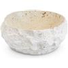 Ti Arrediamo Lavabo da Appoggio in Marmo Beige 42 x 42 x 15 cm, Lavandino Rotondo per Bagno con Interno Levigato ed Esterno Grezzo, Pietra Naturale