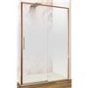 IMPALLI è casa IMPALLI Box Doccia H200 Cm Estensibile 147-150 Cm Cabina Doccia A Nicchia Anta Scorrevole Chiusura Magnetica Cristallo Temperato 6 Mm Sfumato Doppia Clip Sgancio (ORO ROSA SPAZZOLATO 150)