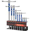 GETLITOOL Set 10 Chiavi Esagonali Torx T10-T55 in CRV, Manicotto Scorrevole | Manicotto Girevole 360°, Variabile a T o L, Gambo Lungo 124-300mm, Supporto in Metallo per Bici, Moto, Officina e Fai da Te