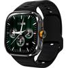 Greencho Premiums - Smartwatch Android da uomo e donna con SIM 4G, AMOLED Smart Watch con Play Store, Google Maps, fotocamera, GPS, Wi-Fi, chiamate Bluetooth, impermeabile, batteria da 1100 mAh, nero