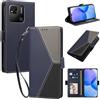 Generico DayQiQiPu Custodia per Xiaomi Redmi 9C/Redmi 9C NFC (6,53 Pollici) Cover in Pelle PU con Colori Dopamina Custodia a Portafoglio Ribaltabile Antiurto Caso con Cinturino da Polso, Blu scuro