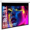 Alphavision SlenderLine - Schermo avvolgibile professionale, 220 x 160 cm | Larghezza totale: 232 cm | Schermo estensibile per proiettore home cinema & presentazione, schermo di proiezione montaggio a
