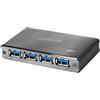 LogiLink ua0282 USB 3.0 Hub 4 Porte con Protezione di Corrente Nero/Aluminum