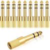 Greluma 10 pz spina jack maschio stereo da 3,5mm femmina a 6,35mm,adattatori da 1/8'' a 1/4'' connettori per cavi per altoparlanti per chitarra,cavi patch fono,cavi per microfono
