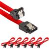 POPPSTAR 6x cavo dati di 0.5m flessibili Sata 3 HDD SSD, connettore dritto su angolato di 90 gradi, fino a 6 GB/s, rosso