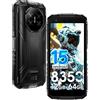 DOOGEENEXT Fire 3 4G Rugged Smartphone, 8350mAh, 5.5 HD+ 90Hz Cellulari, Octa-core | 13MP+8MP Telefono Robusto, 12GB+64GB(2TB SD), Dual 4G/Wi-Fi/FM/OTG/NFC/GPS/Bussola/Lente d'ingrandimento/Altimetro/IP68/IP69K