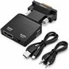Vomtaric Adattatore VGA a HDMI attivo con audio da 3,5 mm, convertitore VGA a HDMI convertitore VGA maschio a HDMI femmina 1080P 60Hz con alimentazione USB, compatibile con PC portatile