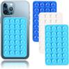 Vilbocr 3 cuscinetti di aspirazione per telefono su entrambi i lati, supporto per telefono in silicone, vivavoce, accessorio per specchio da doccia e auto selfie sticky maniglia per telefono (blu)
