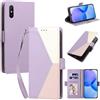 Generico DayQiQiPu Custodia per Xiaomi Redmi 9A/Redmi 9AT (6,53 Pollici) Cover in Pelle PU con Colori Dopamina Custodia a Portafoglio Ribaltabile Antiurto Caso con Cinturino da Polso, Viola