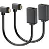 BolAAzuL Confezione da 2 cavi adattatori da micro HDMI maschio a HDMI femmina ad | Cavo da micro HDMI tipo D a HDMI tipo A da 90° gradi 4K a 60 Hz, 18 Gbps, per Raspberry Pi 5/Pi 4/GoPro/fotocamera, 14,5 cm