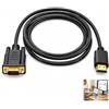 Ihteyuo Cavo da HDMI a VGA da 2 m, 1080p, convertitore da HDMI a maschio placcato oro per laptop, Xbox, PS5, Switch, TV Box a monitor, proiettore, HDTV, digitale ad analogico