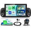 Motorsi 5G-WiFi Android 15 Autoradio per Fiat Panda 319 312 (2013-2020) | 2G+32G,7"IPS Scherom,Carplay Radio con Bluetooth,Android Auto,GPS,Online Radio,YouTube,Radio FM/RDS,EQ,AHD Telecamera