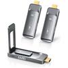 AIMIBO 2026 Trasmettitore e 2 Ricevitori HDMI Wireless, Trasmissione Wireless HDMI 5G fino a 6 TV, 1080p@60Hz, con Antenna Pieghevole per Laptop/PC/TV box/CCTV a più TV/Monitor/Proiettore-50m