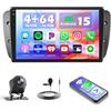 Hikity 4+64G Autoradio con CarPlay Android Auto per Seat Ibiza 6J 2009-2013 | 9 Incell Schermo Radio Android 15 Bluetooth Navi GPS WIFI EQ FM/RDS USB SWC Split-Screen Microfono Telecamera