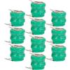 vhbw 10x NiMH Batteria a bottone di ricambio 3 pin tipo V40H 40mAh 2,4V adatta a batterie per modellismo, luci solari ecc.