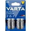 Varta - Confezione da 4 pile AA, professionali, al litio, LR6 Mignon (Confezione da 5)