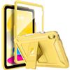 TiMOVO Cover Custodia per iPad A16 11/10 Gen 10,9, Giallo Chiaro | Protezione Schermo, Cover Antiurto Rugged, Supporto e Portapenne
