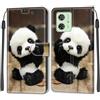 KENHONER Custodia per Motorola Moto G54 5G, Panda | Portafoglio Pelle PU, Magnetica, Resistente Agli Urti, Scomparto Carte Credito, Pieghevole, Flip Libro, Motivo