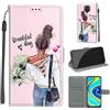 KENHONER Custodia per Xiaomi Redmi Note 9 Pro/Note 9S, ragazza | Portafoglio Pelle PU, Magnetica, Resistente Agli Urti, Scomparto Carte Credito, Pieghevole, Flip Libro, Motivo