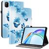 Generico DayQiQiPu Custodia per Honor Pad X7 KOK2-W09, KOK2-L09 (8,7 Pollici) Flip Copertura Protettiva in PU pelle Motivo farfalla blu, con Slot per Schede e Supporto, Caso Multi-Funzionale 11