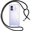 Pnakqil Cover Trasparente per Xiaomi Redmi Note 17 4G/5G con Cordino, Nero | Trasparente Custodia con Laccio Tracolla Cellulare Girocollo Collana Protettiva per Xiaomi Redmi Note 17 4G/5G 6,99