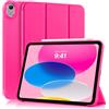 MoKo Cover per iPad (A16) 11a/10a Gen. (2025/2022), Rosa Brillante | Cover Protettiva Sottile a Tre Pieghe Supporto, Caso Smart Folio con Retro TPU Morbido Touch ID Sveglia/Sonno
