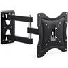 Voltix Supporto TV da Parete 14-42 Pollici, Doppio Snodo, Nero | Inclinazione ±15°, Portata 35 kg, Orientabile, VESA LED LCD, Per TV e Monitor