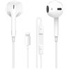 TOPLUS Auricolari In-Ear con Cavo per iPhone Lightning con Microfono Bianco | Con telecomando e microfono per musica, telefonate e videochiamate. Compatibile con iPhone 14/13/12/11/X/8/7, colore bianco.