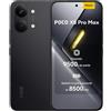 XIAOMI Smartphone POCO X8 Pro Max 5G, 12 + 512 GB, Android 16, nero, Mediatek Dimensity 9500s, 50 MP Light Fusion 600 con OIS, 8500 mAh, 100 W, con caricabatterie