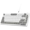 AJAZZ AK820 75% TKL Tastiera Meccanica Cablata con Hot-Swap Switch Rosso AS | Gasket Mount, CNC Manopola Volume, QWERTY Layout, Bianco Backlit,82 PBT Tasti (Profilo OEM) per gaming/ufficio/PC/Windows/Mac