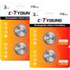 CTYOUNG Batterie ricaricabili 2450, confezione da 4 batterie da 3,7 V | Batterie a bottone LIR2450 agli ioni di litio ad alte prestazioni che sostituiscono 3 V CR2450