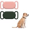 kwmobile Supporto per tracker Bluetooth Samsung Galaxy SmartTag 2 - Custodia in silicone per cane e gatto - Supporto Smart Tag per collare - Set da 1 verde scuro/rosa antico