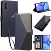 Generico DayQiQiPu Custodia per Xiaomi Redmi 9A/Redmi 9AT (6,53 Pollici) Cover in Pelle PU con Colori Dopamina Custodia a Portafoglio Ribaltabile Antiurto Caso con Cinturino da Polso, Blu scuro