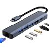 Bolwins H32CS Adattatore USB C Hub 8 in 1 Docking Station USB C con porta 4K HDMI USB 3.0, porta Ethernet RJ45, tipo C PD, compatibile con MacBook Pro/Air, più dispositivi di tipo C