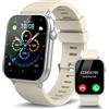 STECEi Smartwatch Uomo Donna, Schermo HD da 1,85'' Orologio Smartwatch con Effettua/Risposta Chiamate, 112 Sportive Smart Watch con Contapassi/Sonno/Cardiofrequenzimetro, Impermeabile IP68, Bianco