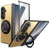 XKchatpt Cover magnetica pieghevole per Samsung Galaxy Z Fold 8 Ultra, supporto girevole a 360°, con cerniera e protezione schermo frontale (oro)