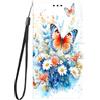 Guxira Cover Pelle per Samsung Galaxy A18 / A17, Farfalla Margherita | Antiurto Slot Carte Custodia, A Libro Protettiva Flip Case, Magnetica Silicone Funzione Supporto Case per Ragazze Donne