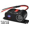 GIBBAB Presa accendisigari 12V 120W con QC3.0 USB-A e PD3.0 USB-C | Divisore con voltmetro LED: ricarica rapida 36W Type-C e 18W Quick Charge, monitora la batteria in tempo reale